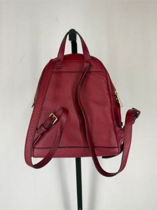Michael Kors Rhea Medium Pebble Leather Backpack Dark Berry main image 5